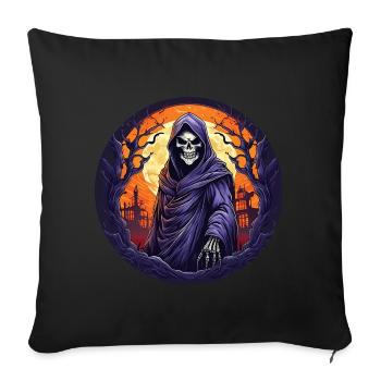 Gruseliges Halloween-partykostüm Sensenmann - Housse de coussin décorative 45 x 45 cm - noir - Devant