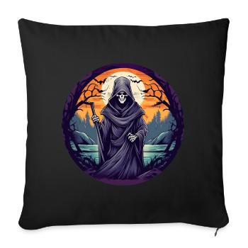 Gruseliges Halloween-partykostüm Sensenmann - Sofa pillowcase 17,3'' x 17,3'' (45 x 45 cm) - black - Front