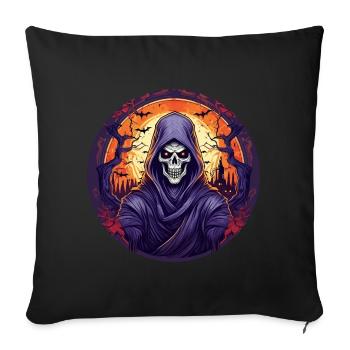 Gruseliges Halloween-partykostüm Sensenmann - Housse de coussin décorative 45 x 45 cm - noir - Devant
