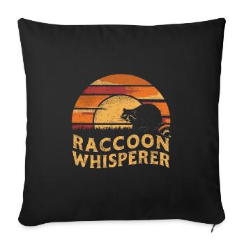 Raccoon Whisperer - Sofa pillowcase 17,3'' x 17,3'' (45 x 45 cm) - black - Front