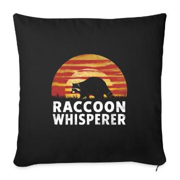 Raccoon Whisperer - Sofa pillowcase 17,3'' x 17,3'' (45 x 45 cm) - black - Front