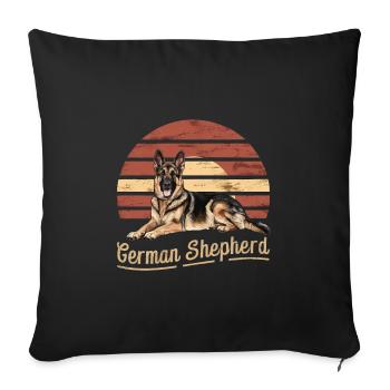 German Shepherd - Sofa pillowcase 17,3'' x 17,3'' (45 x 45 cm) - black - Front