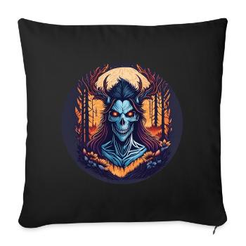 Gruseliges Halloween-party-kostüm Waldhexe - Housse de coussin décorative 45 x 45 cm - noir - Devant