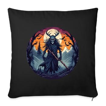 Gruseliges Halloween-partykostüm Waldhexe - Housse de coussin décorative 45 x 45 cm - noir - Devant