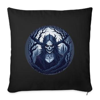 Gruseliges Halloween-partykostüm Waldhexe - Housse de coussin décorative 45 x 45 cm - noir - Devant
