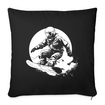 Snowboarder Drawing - Sofa pillowcase 17,3'' x 17,3'' (45 x 45 cm) - black - Front