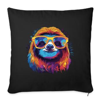 Cool Sloth - Sofa pillowcase 17,3'' x 17,3'' (45 x 45 cm) - black - Front