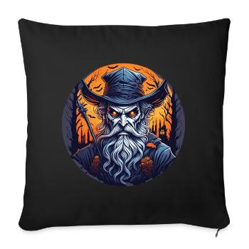 Gruseliges Halloween-partykostüm Hexenmeister - Housse de coussin décorative 45 x 45 cm - noir - Devant
