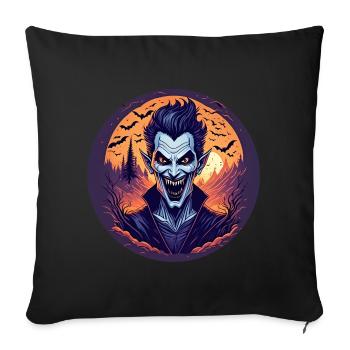 Gruseliges Halloween-partykostüm Vampir - Housse de coussin décorative 45 x 45 cm - noir - Devant