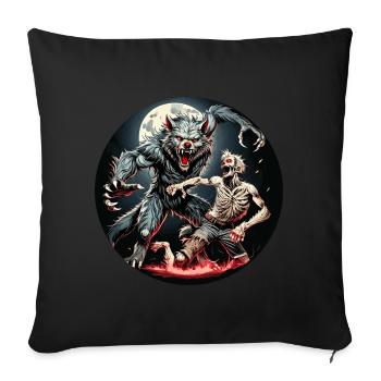 Gruseliges Halloween-partykostüm Werwolf Und - Sofa pillowcase 17,3'' x 17,3'' (45 x 45 cm) - black - Front