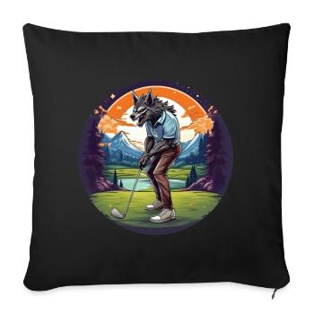 Gruselig Fête d’Halloween Kostüm Werwolf Golf - Housse de coussin décorative 45 x 45 cm - noir - Devant