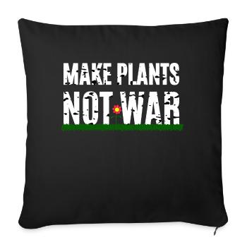 Faites des plantes pas la guerre - Housse de coussin décorative 45 x 45 cm - noir - Devant