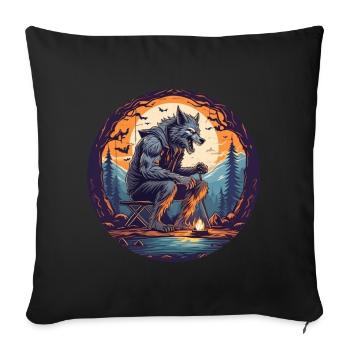 Gruselig Halloween Party Kostüm Werwolf Camping - Sofa pillowcase 17,3'' x 17,3'' (45 x 45 cm) - black - Front