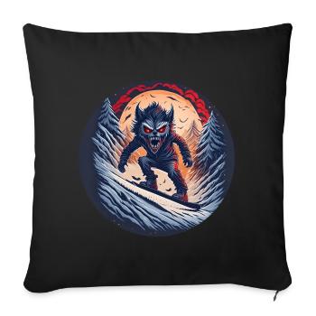 Gruseliges Halloween-partykostüm Werwolf-snowboard - Sofa pillowcase 17,3'' x 17,3'' (45 x 45 cm) - black - Front