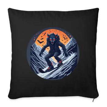 Gruseliges Halloween-partykostüm Werwolf-snowboard - Sofa pillowcase 17,3'' x 17,3'' (45 x 45 cm) - black - Front
