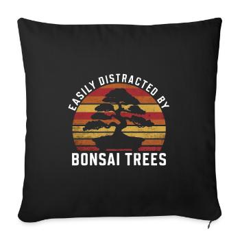 Easily Distracted By Bonsai Trees Vintage Sunset - Sofa pillowcase 17,3'' x 17,3'' (45 x 45 cm) - black - Front