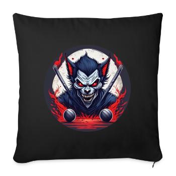 Effrayant Halloween Party Costume Werewolf Field - Housse de coussin décorative 45 x 45 cm - noir - Devant
