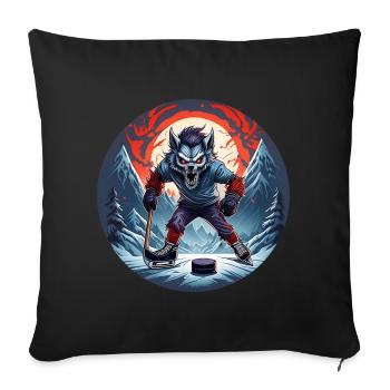 Spooky Halloween party costume werewolf ice hockey - Sofa pillowcase 17,3'' x 17,3'' (45 x 45 cm) - black - Front