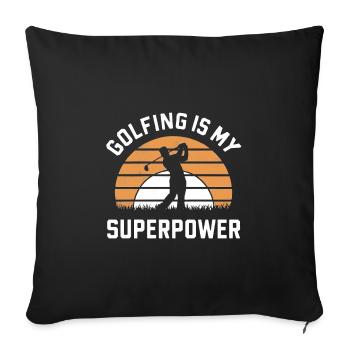 Golfing Is My Superpower Vintage Sunset - Sofa pillowcase 17,3'' x 17,3'' (45 x 45 cm) - black - Front