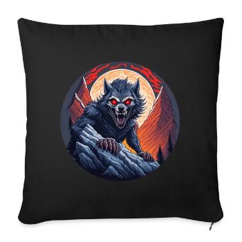 Creepy Halloween Werewolf Climbing Party Costume - Sofa pillowcase 17,3'' x 17,3'' (45 x 45 cm) - black - Front