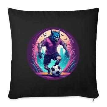 Effrayant Halloween Party Costume Werewolf Football - Housse de coussin décorative 45 x 45 cm - noir - Devant