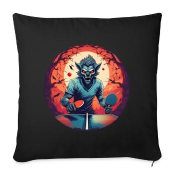Spooky Halloween Party Costume Werewolf Ping Pong - Sofa pillowcase 17,3'' x 17,3'' (45 x 45 cm) - black - Front
