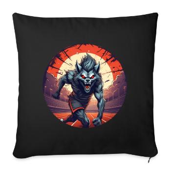Creepy Halloween party costume werewolf running - Sofa pillowcase 17,3'' x 17,3'' (45 x 45 cm) - black - Front