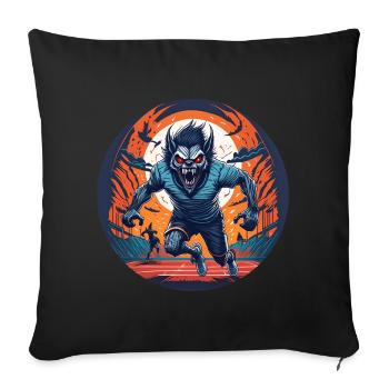 Creepy Halloween party costume werewolf running - Sofa pillowcase 17,3'' x 17,3'' (45 x 45 cm) - black - Front