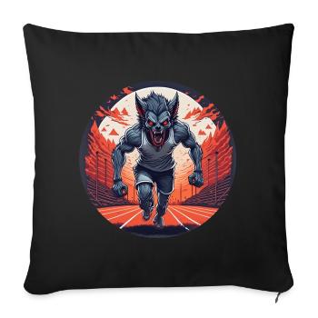 Creepy Halloween party costume werewolf running - Sofa pillowcase 17,3'' x 17,3'' (45 x 45 cm) - black - Front