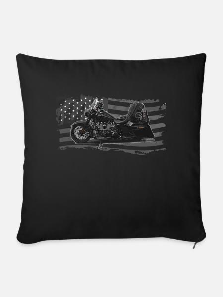 Chopper // Personnalisé // Moto - Housse de coussin décorative 45 x 45 cm - noir