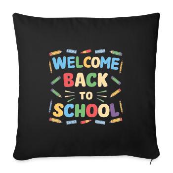 Welcome Back To School - Sofa pillowcase 17,3'' x 17,3'' (45 x 45 cm) - black - Front