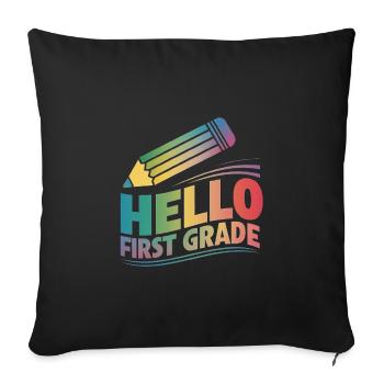 Hello First Grade - Sofakissenbezug 45 x 45 cm - Schwarz - Vorne