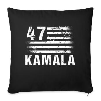 Drapeau américain vintage - Kamala Harris 2024 Pour - Housse de coussin décorative 45 x 45 cm - noir - Devant