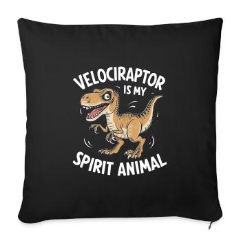 Velociraptor Is My Spirit Animal - Sofa pillowcase 17,3'' x 17,3'' (45 x 45 cm) - black - Front