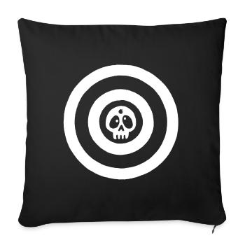 White target skull - Sofa pillowcase 17,3'' x 17,3'' (45 x 45 cm) - black - Front