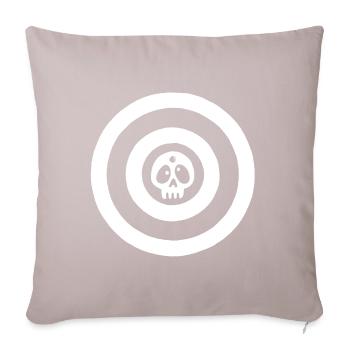Tête de mort cible blanche - Housse de coussin décorative 45 x 45 cm - taupe clair - Devant