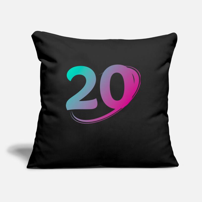 Numéro 20 multicolore Housse de coussin décorative 45 x 45 cm