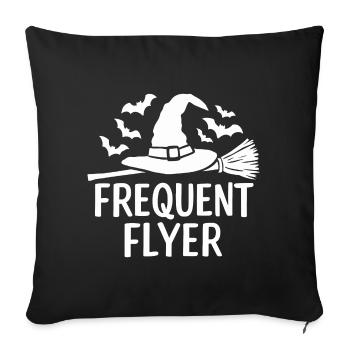 Halloween disant citation voyageur fréquent - Housse de coussin décorative 45 x 45 cm - noir - Devant