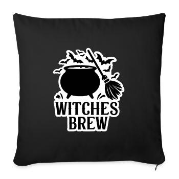 Halloween Saying Quote Witches Brew - Sofa pillowcase 17,3'' x 17,3'' (45 x 45 cm) - black - Front