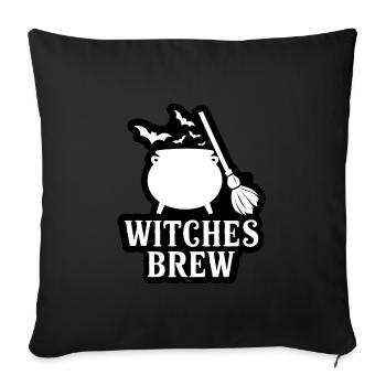Halloween Saying Quote Witches Brew - Sofa pillowcase 17,3'' x 17,3'' (45 x 45 cm) - black - Front