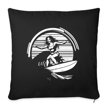 Surfeur - Housse de coussin décorative 45 x 45 cm - noir - Devant