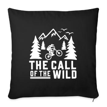 Vététistes Vélo de montagne Montagne Nature Plein air - Housse de coussin décorative 45 x 45 cm - noir - Devant