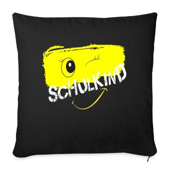 Schulkind 2025 Relaxed Fit Unisex Organic - Sofakissenbezug 45 x 45 cm - Schwarz - Vorne