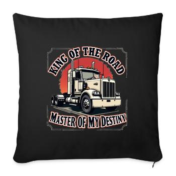 Truck Motif - King of the Road - Sofa pillowcase 17,3'' x 17,3'' (45 x 45 cm) - black - Front