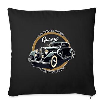 Classic Car Motif - Classic Club Garage - Sofa pillowcase 17,3'' x 17,3'' (45 x 45 cm) - black - Front