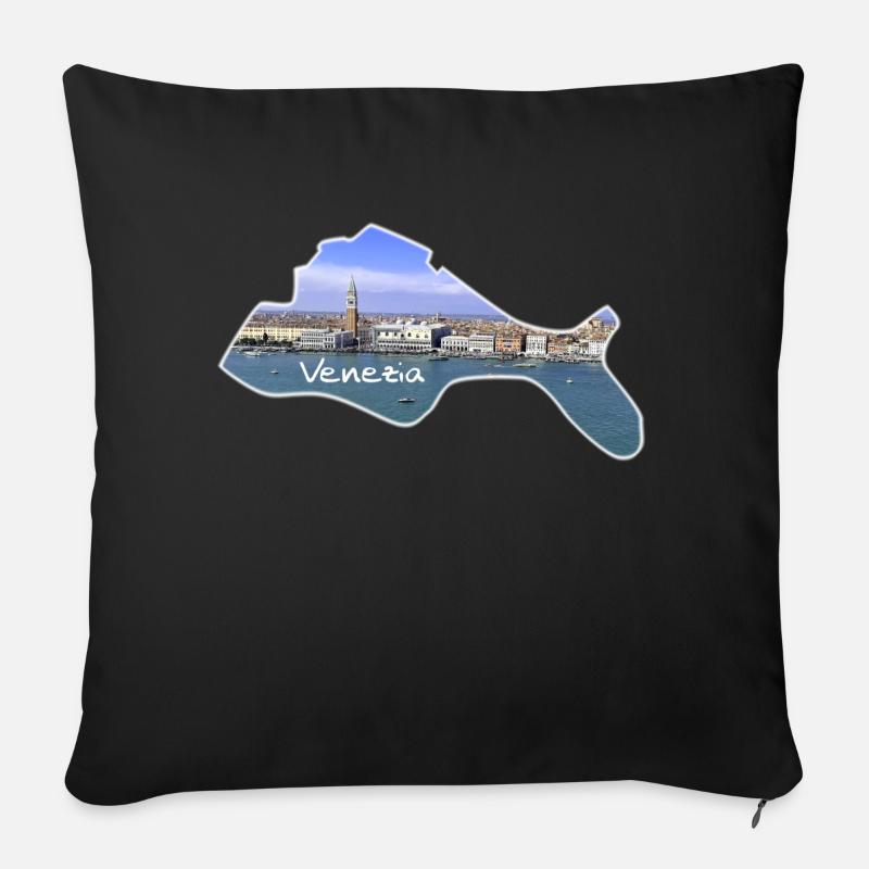 Venezia - Venedig - Sofakissenbezug 45 x 45 cm - Schwarz