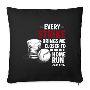 Baseball Babe Ruth Disant Citation Sportive - Housse de coussin décorative 45 x 45 cm - noir - Devant