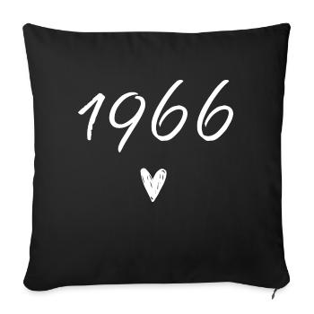 1966 coeur anniversaire - Housse de coussin décorative 45 x 45 cm - noir - Devant