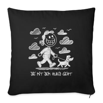Drôle de dicton de chien pour les amoureux des chiens - Housse de coussin décorative 45 x 45 cm - noir - Devant