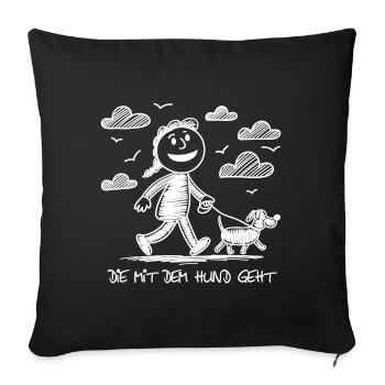 Drôle de dicton de chien pour les amoureux des chiens - Housse de coussin décorative 45 x 45 cm - noir - Devant